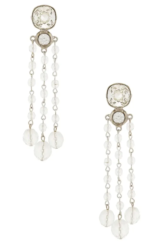 Long Glass Fringe Earrings Long Glass Fringe Earrings