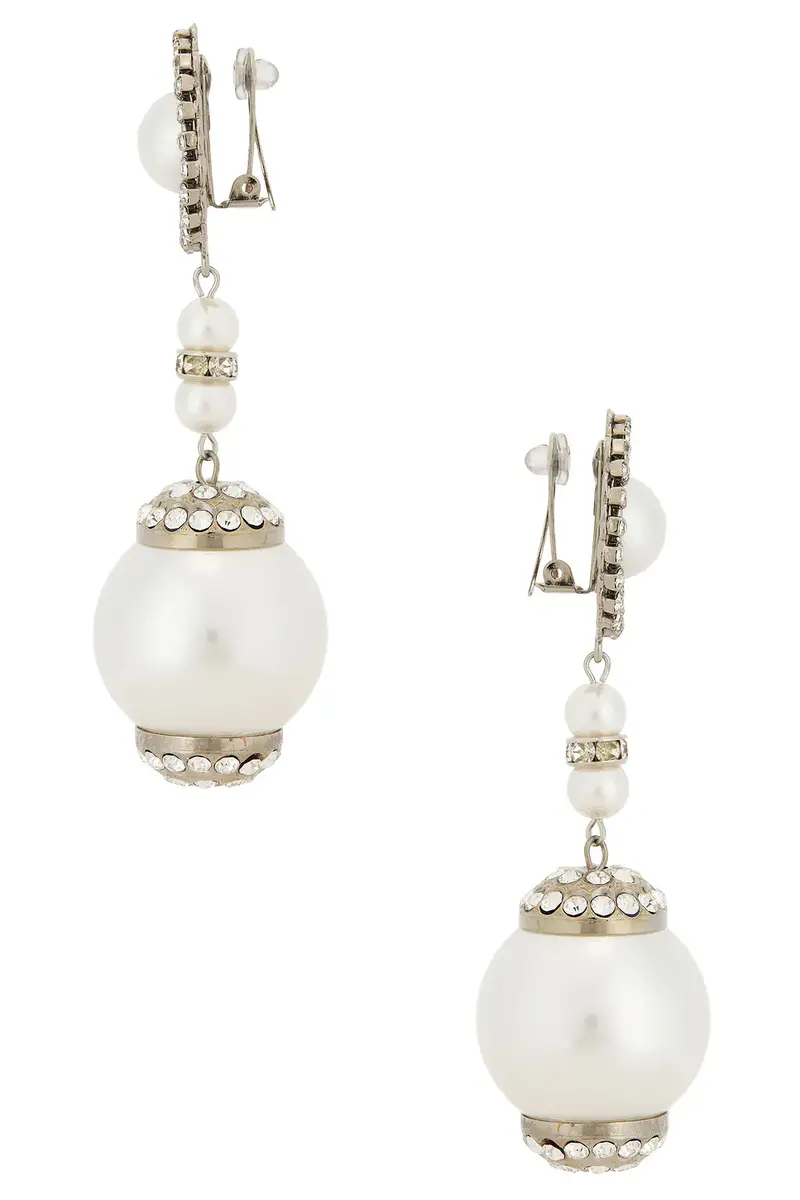 Alessandra Rich Round Pendant Long Drop Earrings | Thumbnail 2 Alessandra Rich Round Pendant Long Drop Earrings | Thumbnail 2