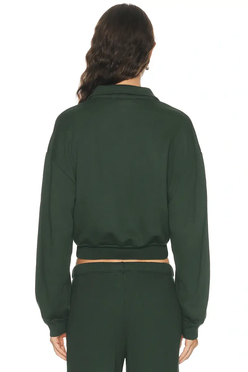 ÉTERNE Cropped French Terry Polo Sweatshirt | Thumbnail 3 ÉTERNE Cropped French Terry Polo Sweatshirt | Thumbnail 3