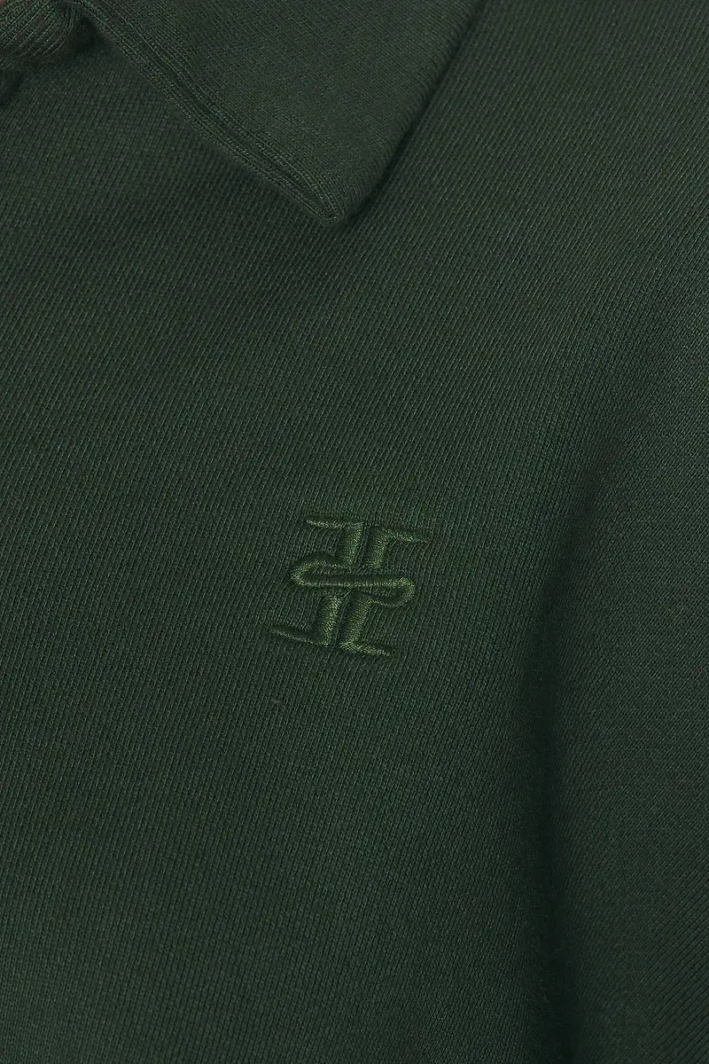 ÉTERNE Cropped French Terry Polo Sweatshirt | Thumbnail 5 ÉTERNE Cropped French Terry Polo Sweatshirt | Thumbnail 5