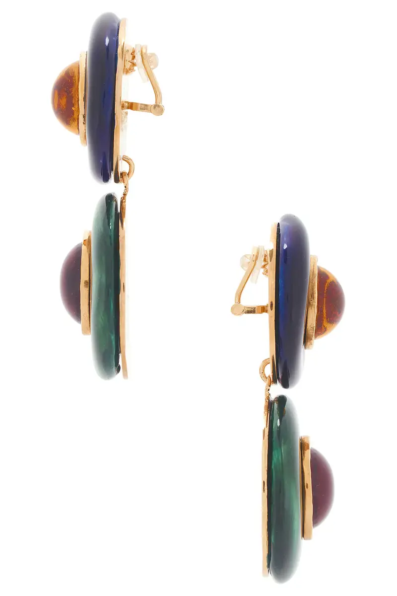 Saint Laurent Gradient Disc & Cabochons Earrings | Thumbnail 3
