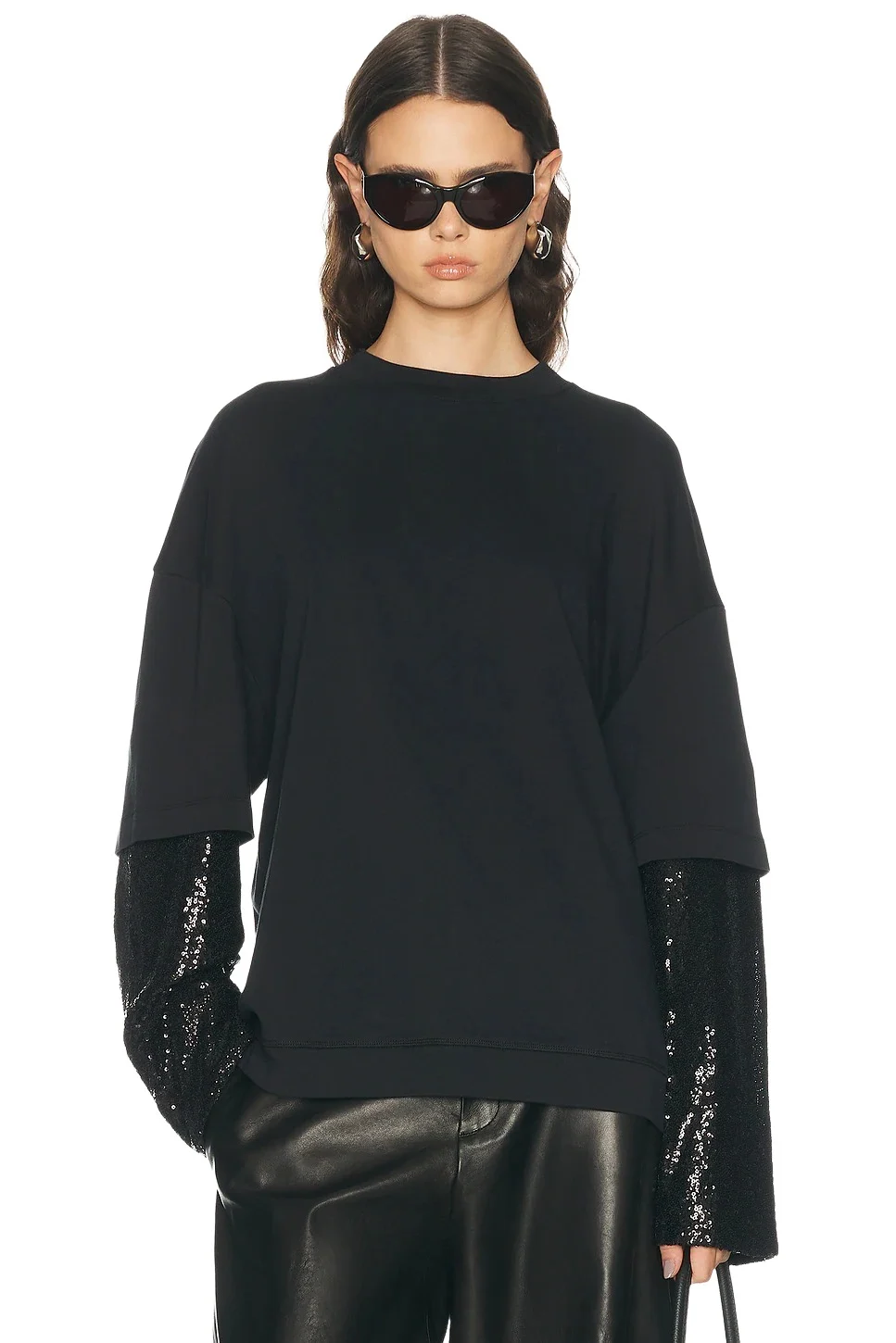 Troy Double Sleeve Paillettes Tee Troy Double Sleeve Paillettes Tee