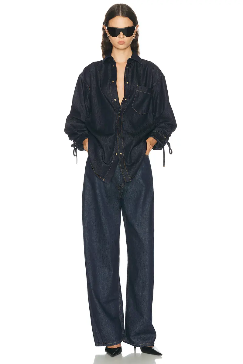 DARKPARK Anne Rouche Tencel Denim Tailored Shirt | Thumbnail 4