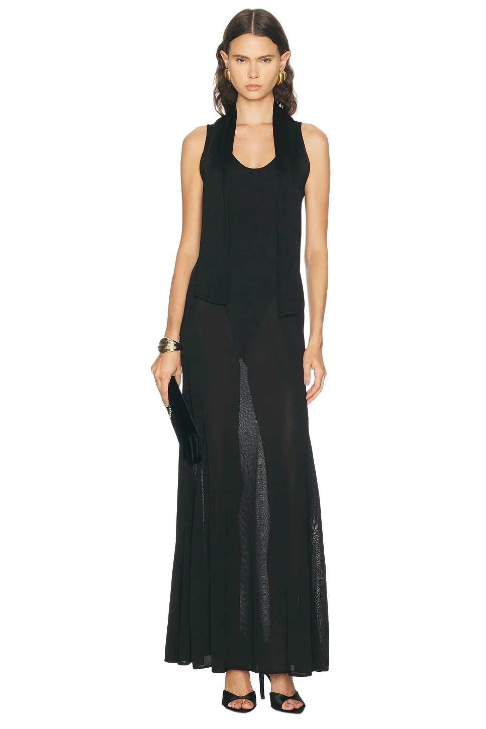 Brandon Maxwell Siena Scarf Tank Dress