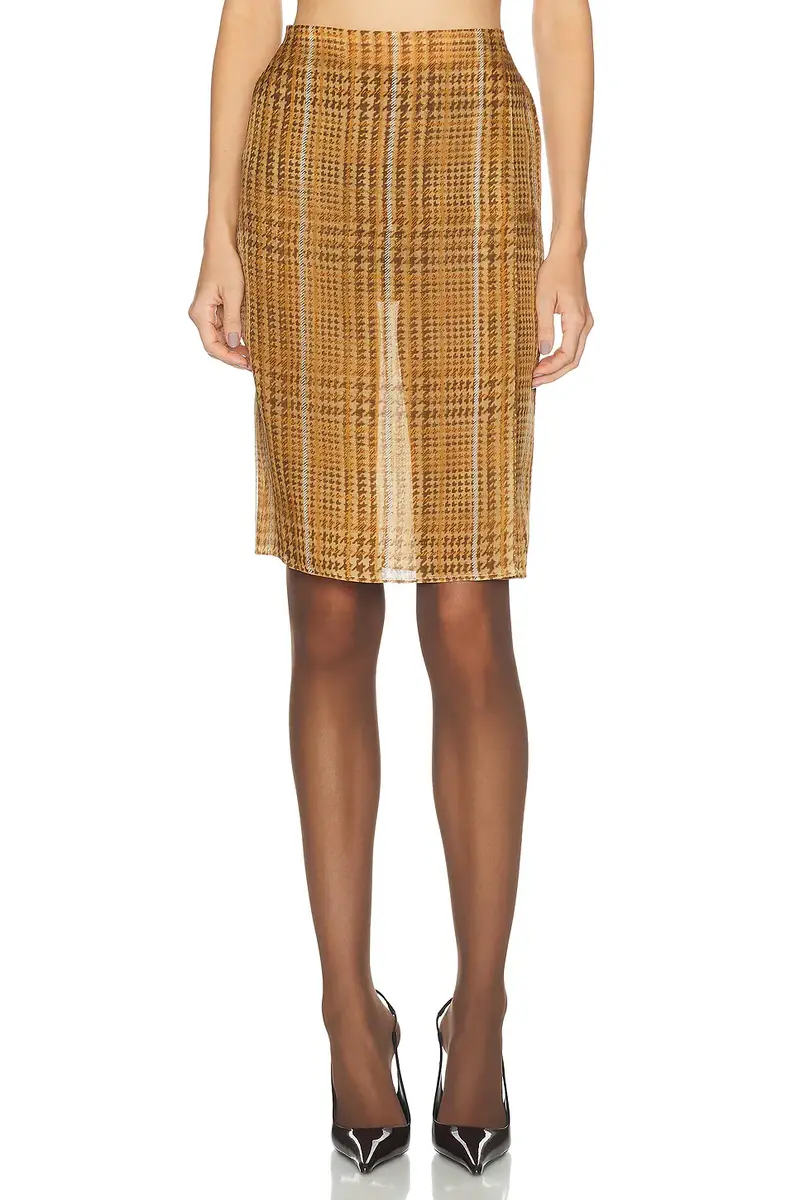 Mugler Plaid Silk Midi Skirt | Thumbnail 2 Mugler Plaid Silk Midi Skirt | Thumbnail 2