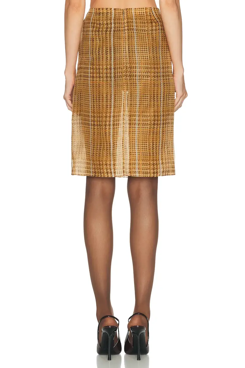 Mugler Plaid Silk Midi Skirt | Thumbnail 5 Mugler Plaid Silk Midi Skirt | Thumbnail 5
