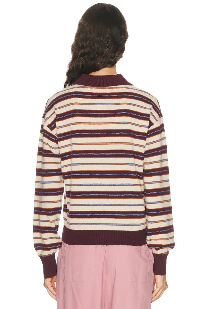 Guest In Residence Collegiate Stripe Polo Sweater | Thumbnail 3 Guest In Residence Collegiate Stripe Polo Sweater | Thumbnail 3