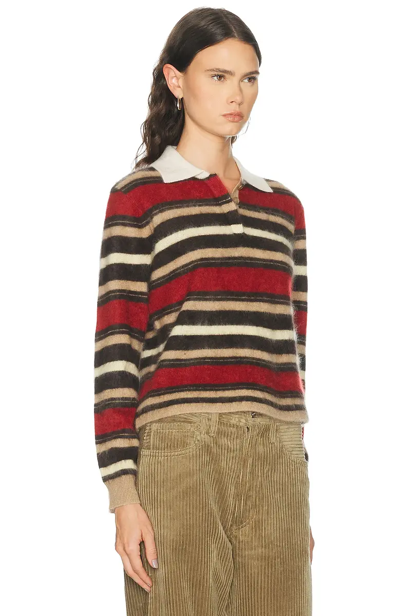 Guest In Residence Collegiate Stripe Polo Sweater | Thumbnail 2 Guest In Residence Collegiate Stripe Polo Sweater | Thumbnail 2
