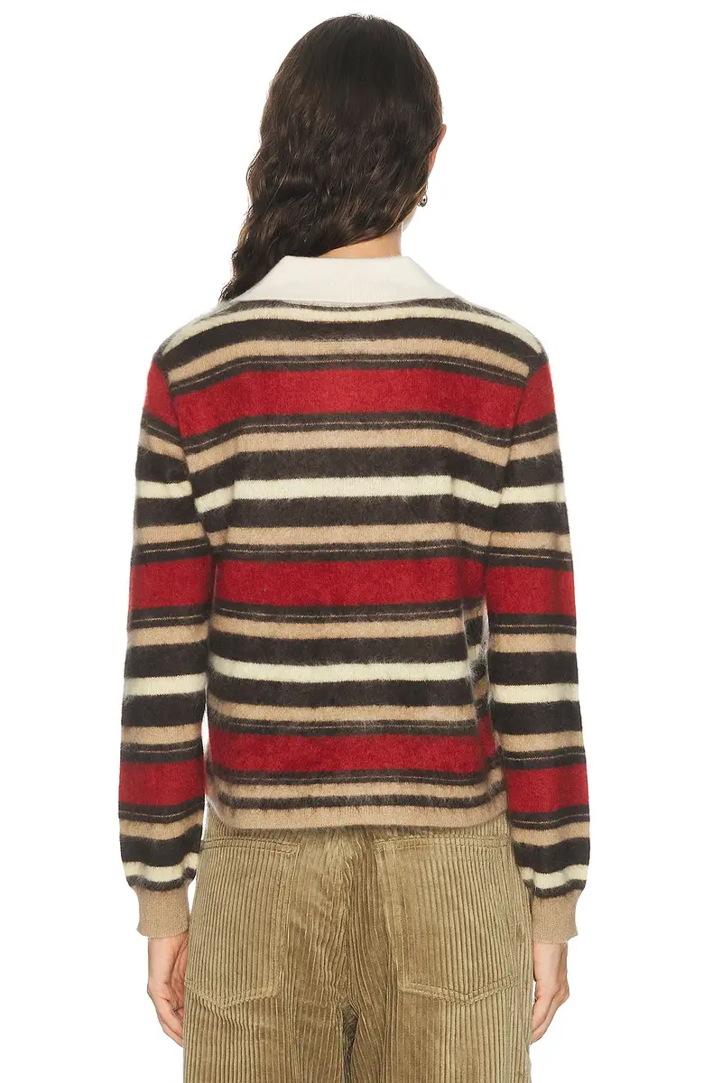 Guest In Residence Collegiate Stripe Polo Sweater | Thumbnail 3 Guest In Residence Collegiate Stripe Polo Sweater | Thumbnail 3