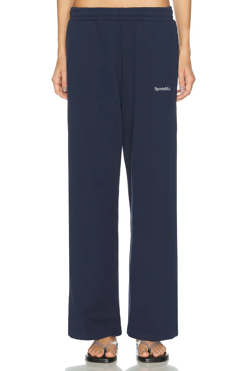 Sporty & Rich Serif Logo Embroidered Wide Sweatpant | Thumbnail 2