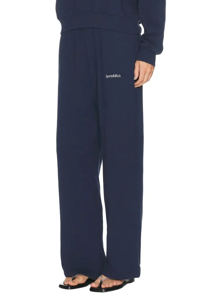 Serif Logo Embroidered Wide Sweatpant Serif Logo Embroidered Wide Sweatpant