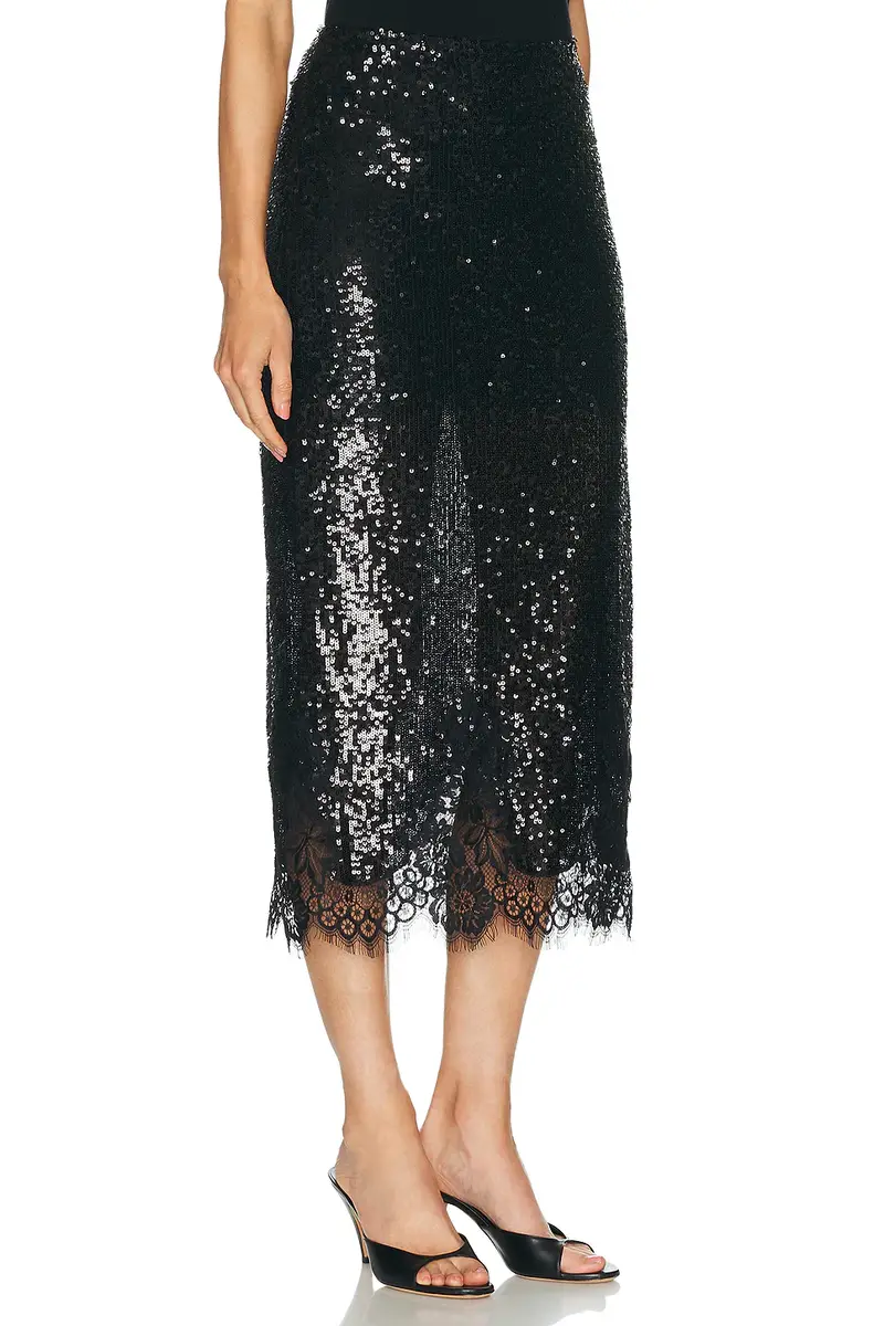 Monse Lace Hem Sequin Skirt | Thumbnail 2 Monse Lace Hem Sequin Skirt | Thumbnail 2