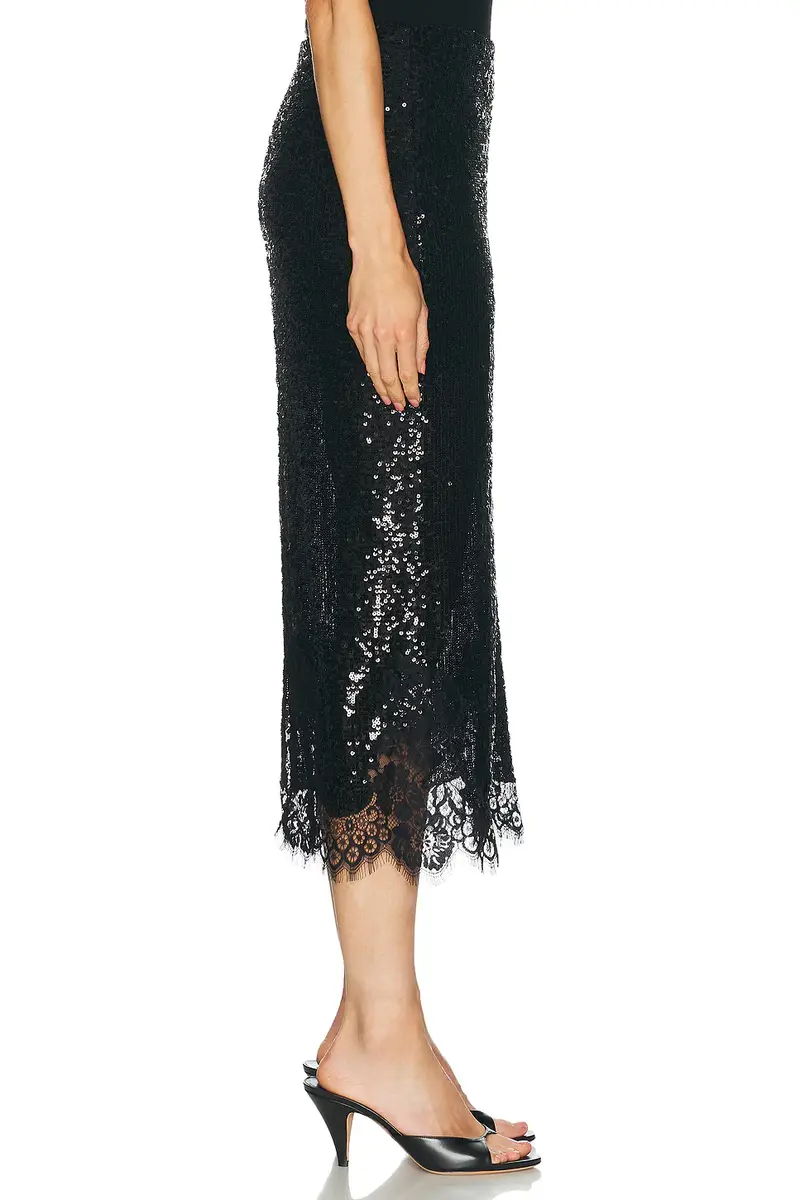Monse Lace Hem Sequin Skirt | Thumbnail 3 Monse Lace Hem Sequin Skirt | Thumbnail 3