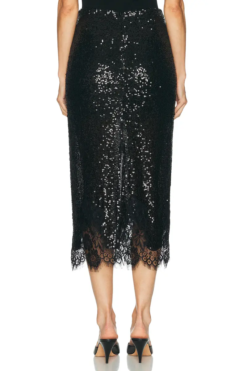 Monse Lace Hem Sequin Skirt | Thumbnail 4 Monse Lace Hem Sequin Skirt | Thumbnail 4