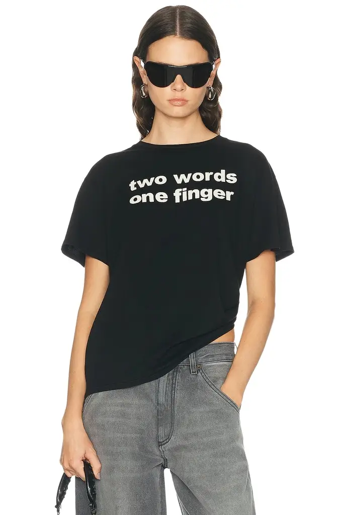 R13 Two Words One Finger Boy Tee