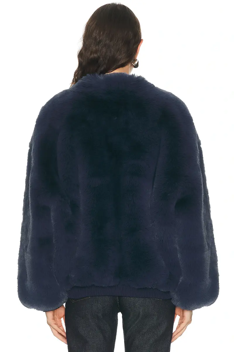 The Frankie Shop Senna Faux Fur Collarless Jacket | Thumbnail 4 The Frankie Shop Senna Faux Fur Collarless Jacket | Thumbnail 4