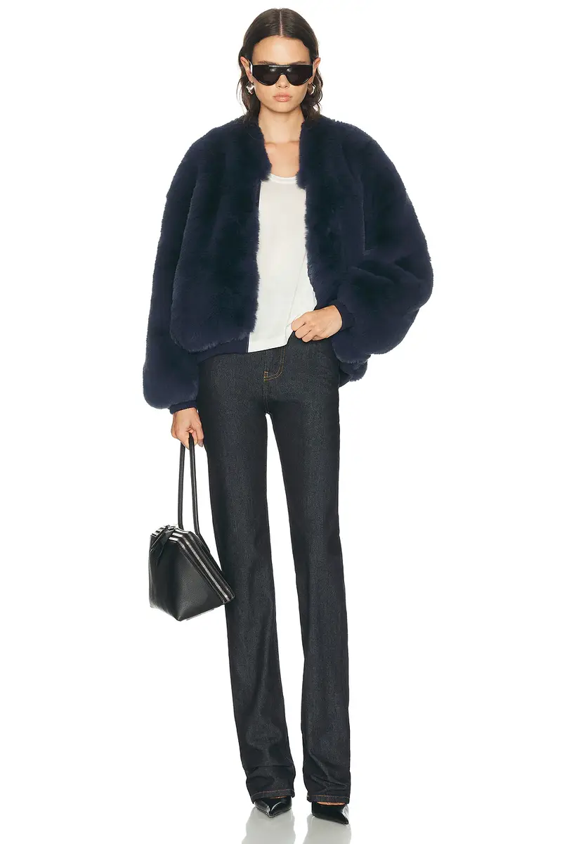 The Frankie Shop Senna Faux Fur Collarless Jacket | Thumbnail 5 The Frankie Shop Senna Faux Fur Collarless Jacket | Thumbnail 5