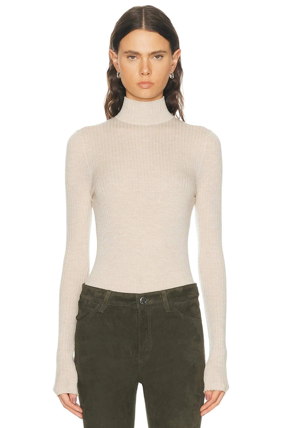 Sprwmn Long Sleeve Mock Neck Top
