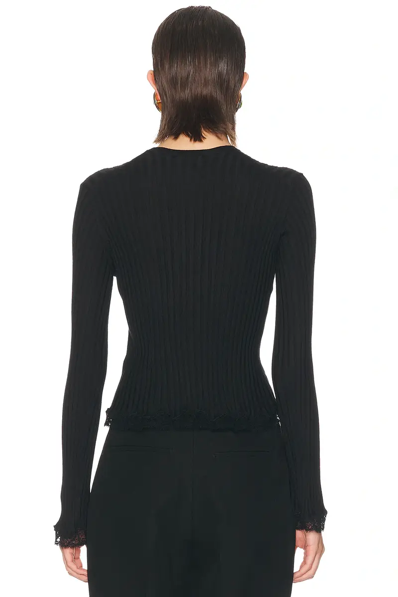 Saint Laurent Lace Trimmed Sweater | Thumbnail 4 Saint Laurent Lace Trimmed Sweater | Thumbnail 4