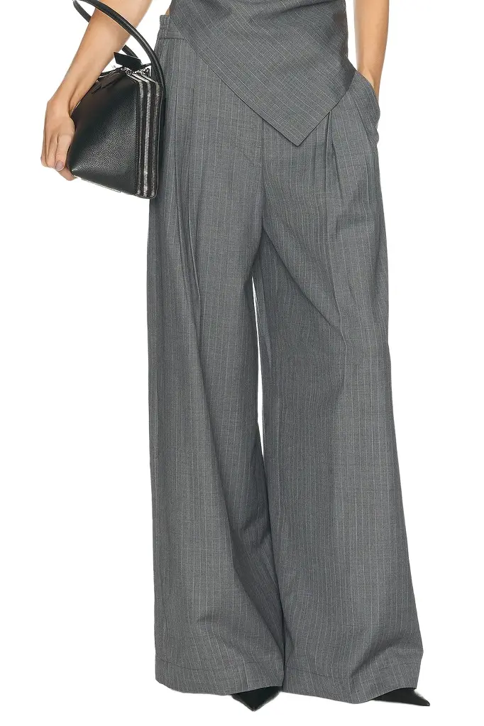 Wide Double Pleated Trouser