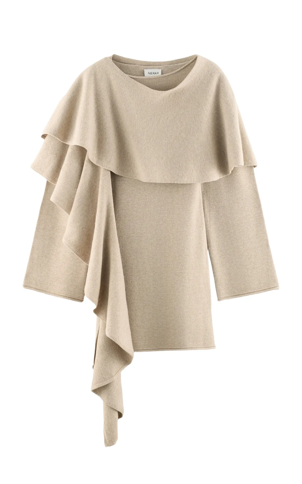 ARAKII Exclusive Ruffled Scarf Wool-Blend Mini Dress
