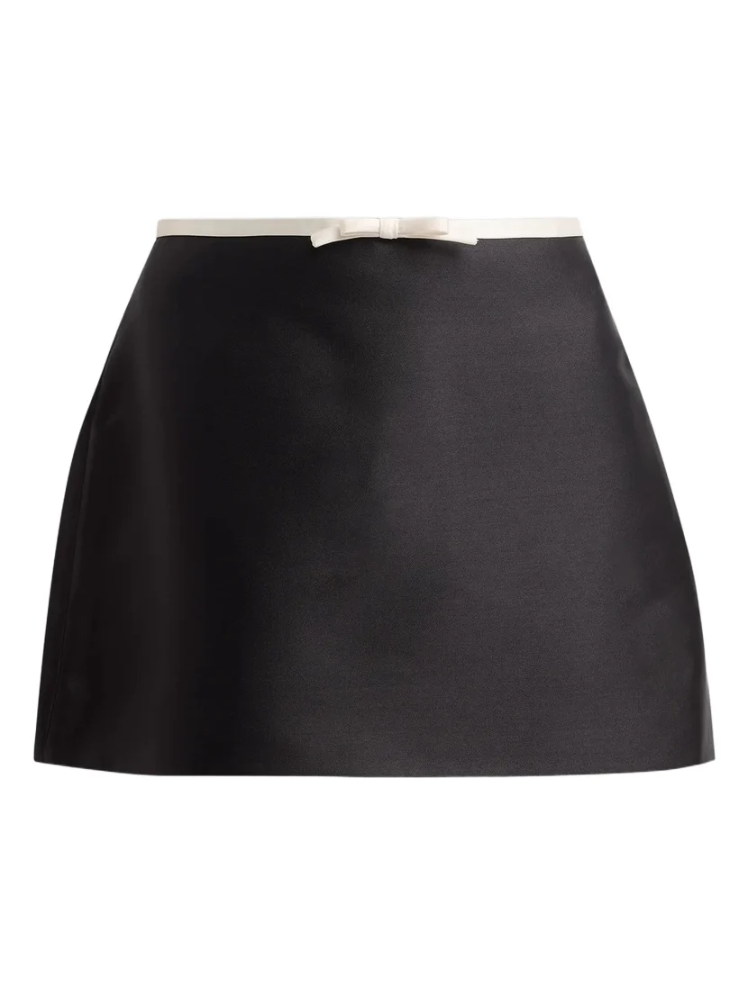 Simkhai Women's Viana Contrast Bow Twill Mini Skirt