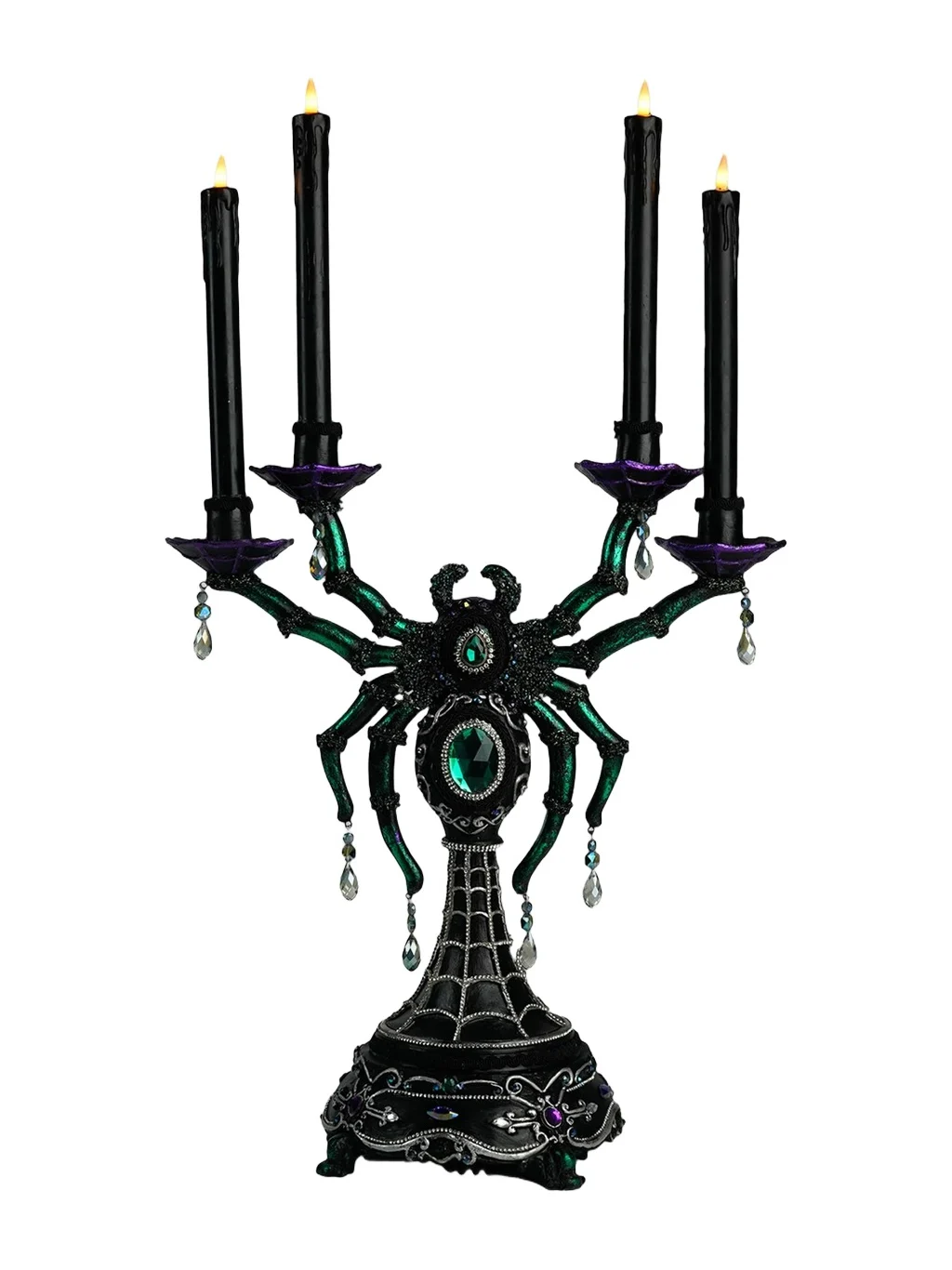 Katherine 's Collection Enchanted Emerald Widow Spider Candelabra