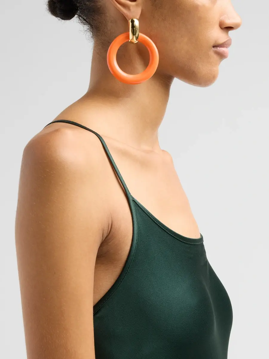 KENNETH JAY LANE Women's 18K-Gold-Plated & Simulated Coral Door Knocker Clip-On Earrings | Thumbnail 2 KENNETH JAY LANE Women's 18K-Gold-Plated & Simulated Coral Door Knocker Clip-On Earrings | Thumbnail 2