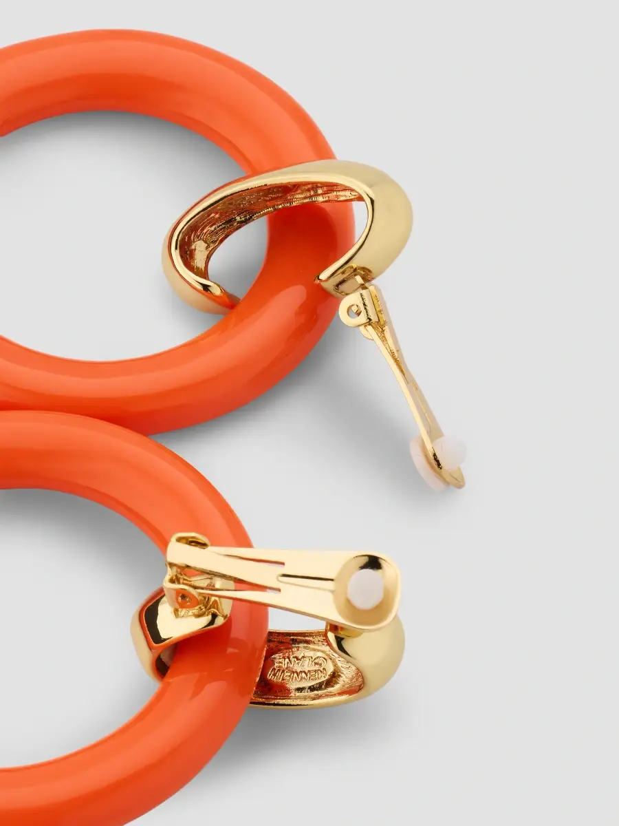 KENNETH JAY LANE Women's 18K-Gold-Plated & Simulated Coral Door Knocker Clip-On Earrings | Thumbnail 3 KENNETH JAY LANE Women's 18K-Gold-Plated & Simulated Coral Door Knocker Clip-On Earrings | Thumbnail 3