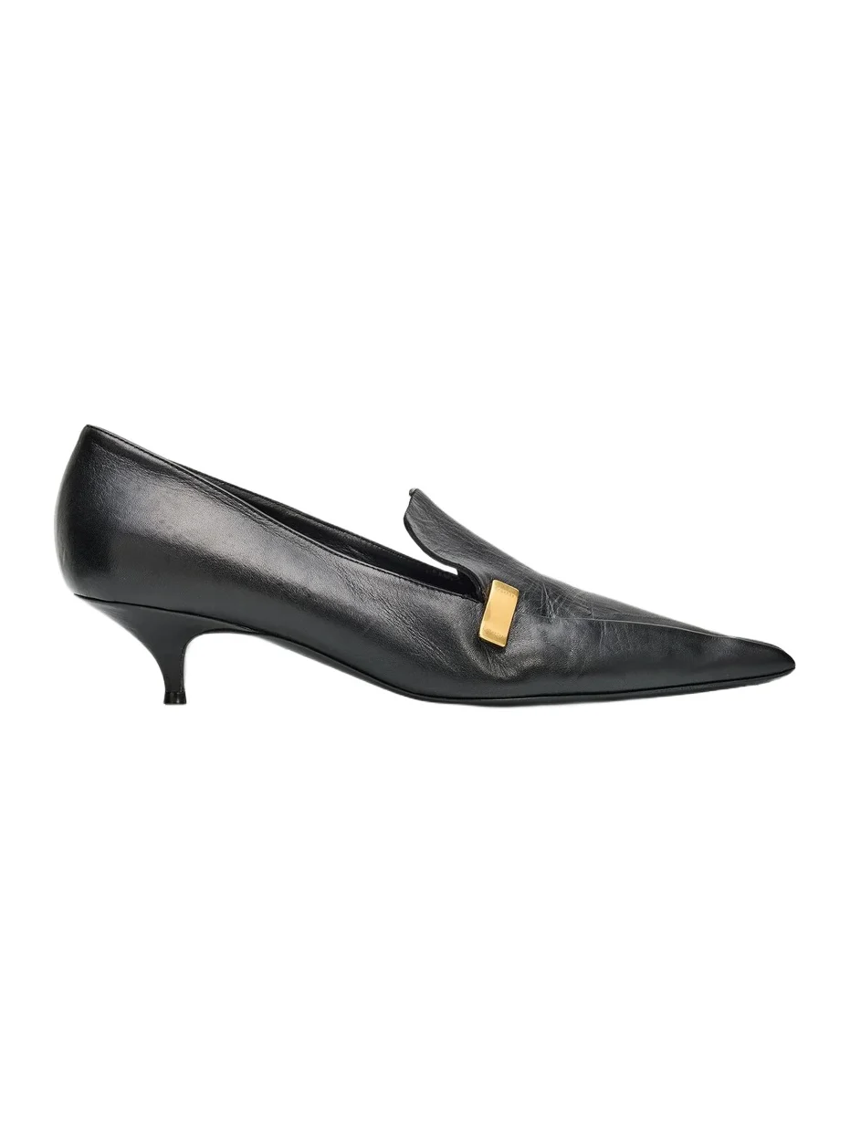 Women's Slash Leather Loafer-Style Pumps Women's Slash Leather Loafer-Style Pumps