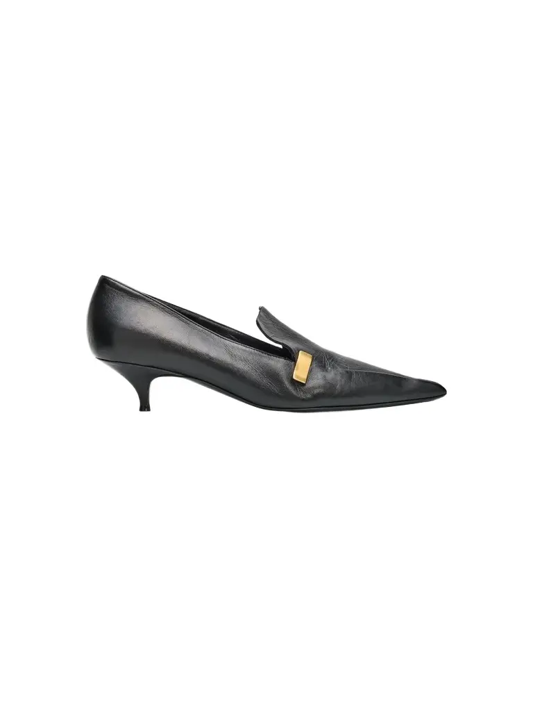 Women's Slash Leather Loafer-Style Pumps