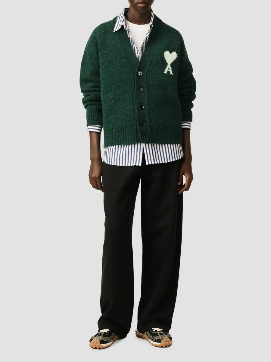 AMI PARIS Women's Ami de Coeur Alpaca-Wool Cardigan | Thumbnail 2