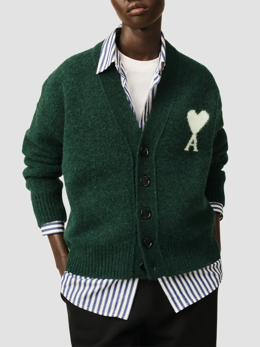 AMI PARIS Women's Ami de Coeur Alpaca-Wool Cardigan | Thumbnail 4