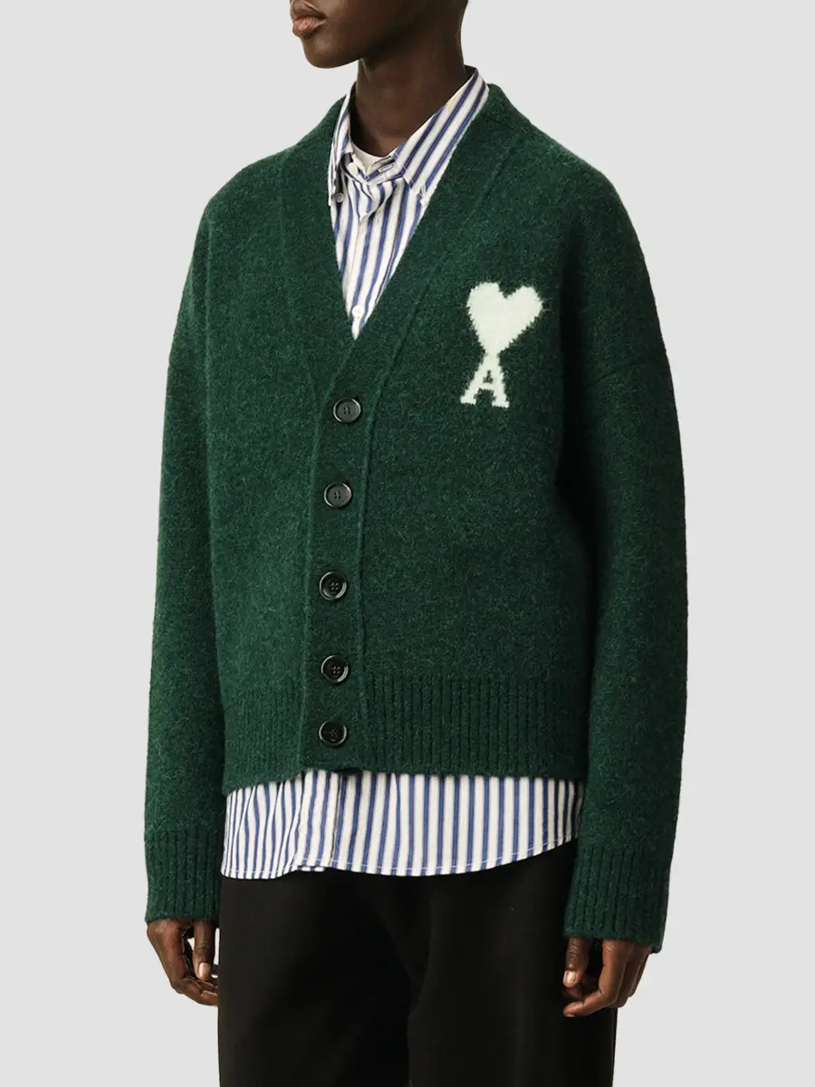 AMI PARIS Women's Ami de Coeur Alpaca-Wool Cardigan | Thumbnail 6