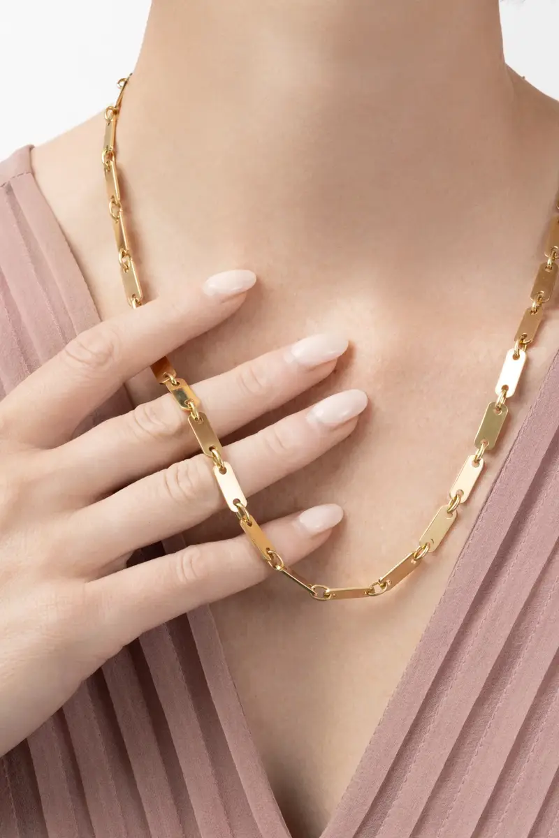 SIDNEY GARBER Flat Link Tab Chain Necklace - 27in | Thumbnail 3 SIDNEY GARBER Flat Link Tab Chain Necklace - 27in | Thumbnail 3