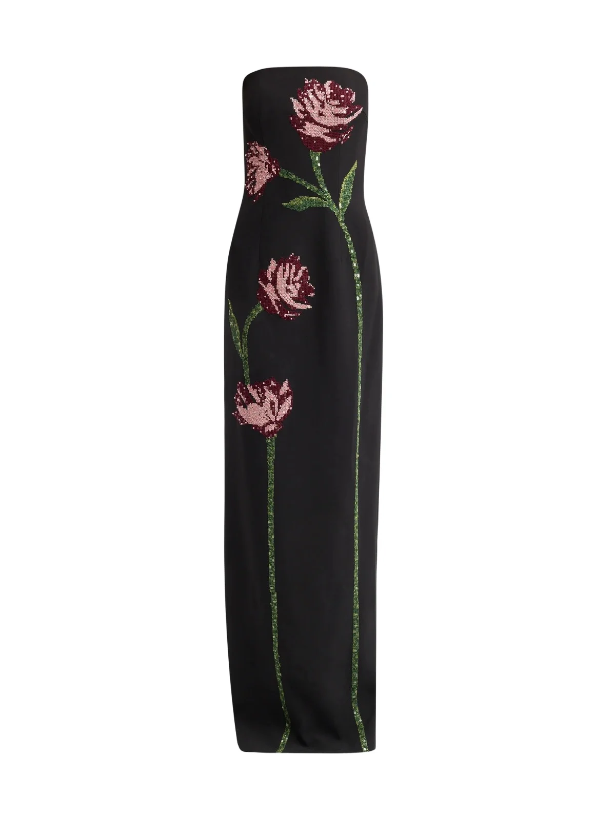Lela Rose Women's Ava Floral-Embroidered Crepe Strapless Gown