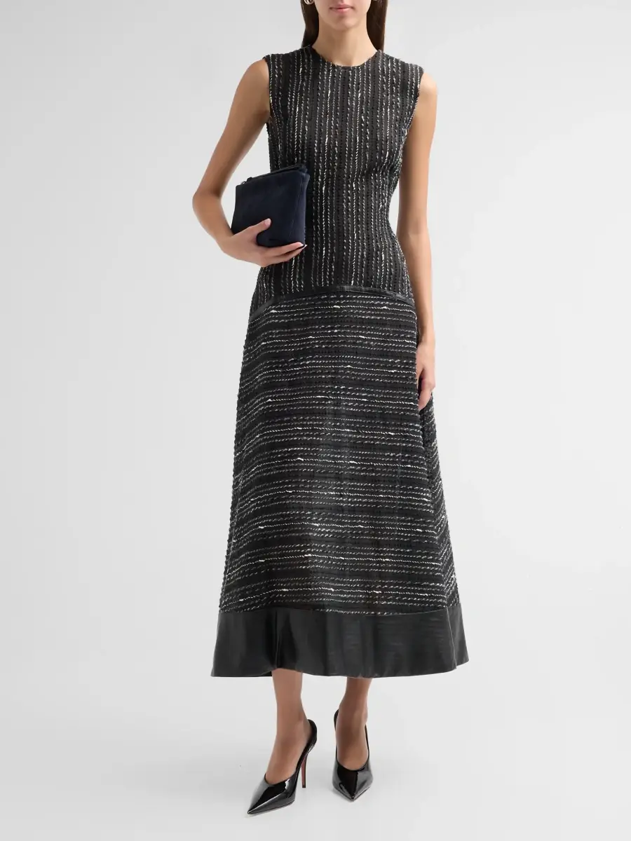 Lela Rose Women's Striped Organza A-Line Midi Dress | Thumbnail 2