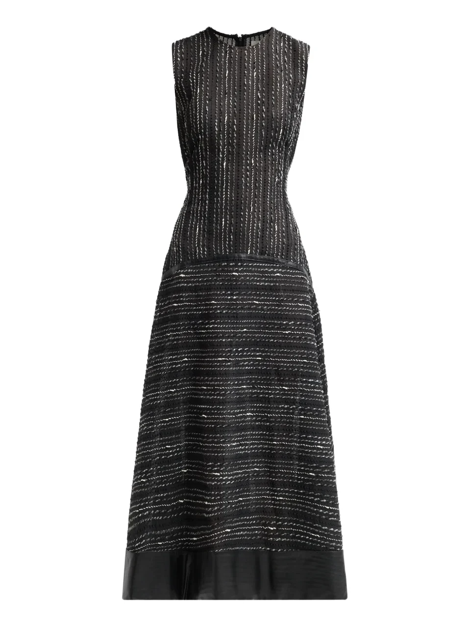Women's Striped Organza A-Line Midi Dress Women's Striped Organza A-Line Midi Dress