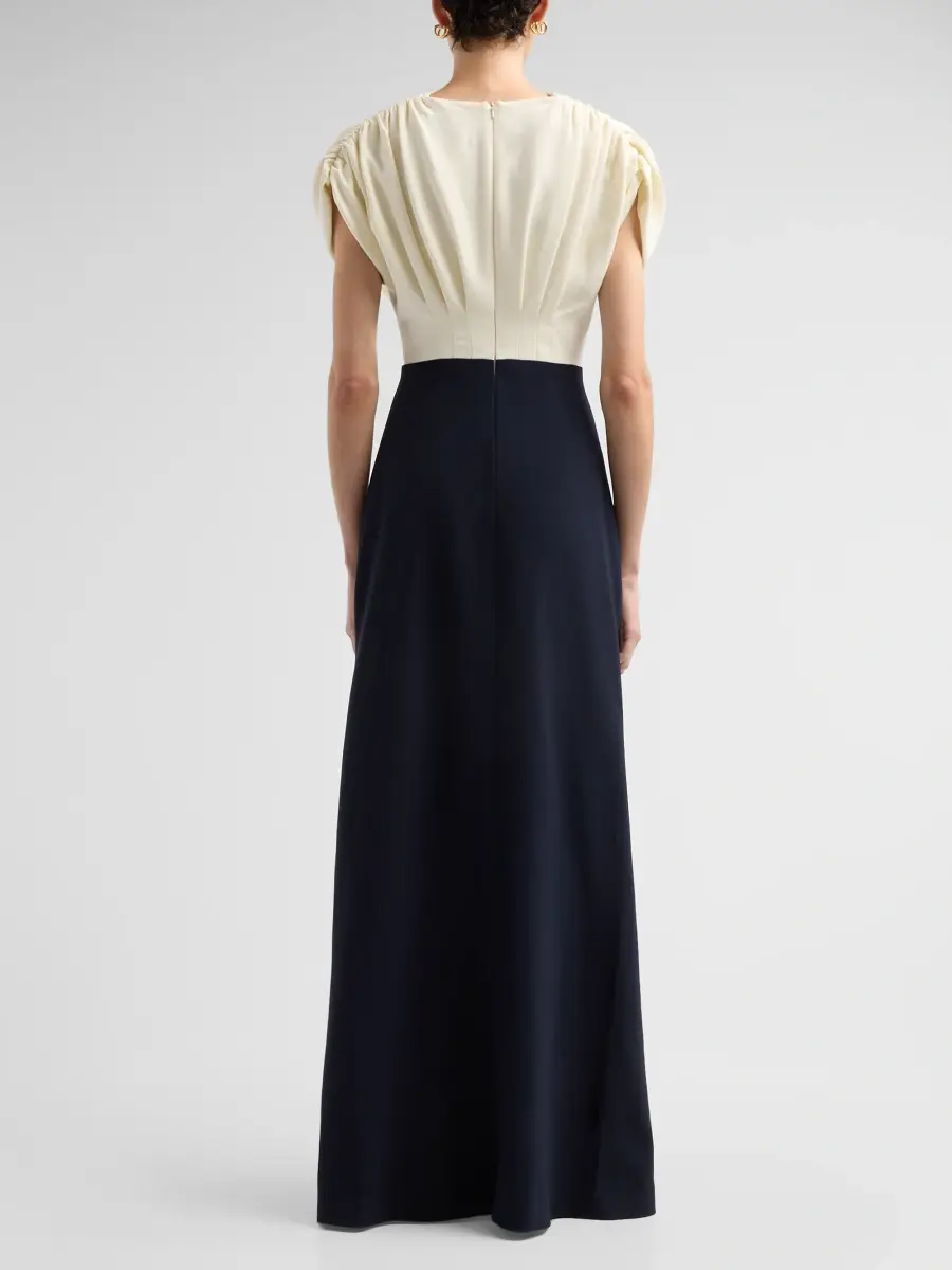 Lela Rose Women's Floral-Embroidered Crepe V-Neck Gown | Thumbnail 3 Lela Rose Women's Floral-Embroidered Crepe V-Neck Gown | Thumbnail 3