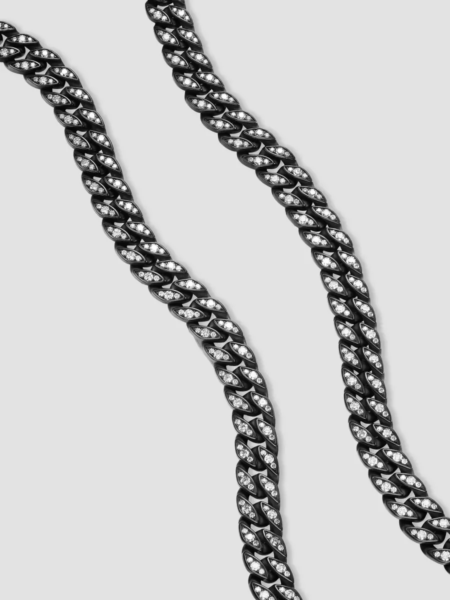 David Yurman Men's Curb Chain Necklace in Titanium - Diamond | Thumbnail 3