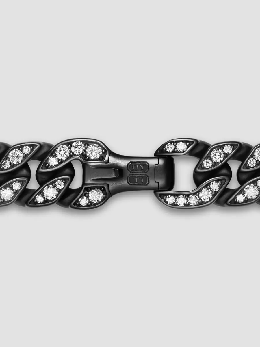 David Yurman Men's Curb Chain Necklace in Titanium - Diamond | Thumbnail 5