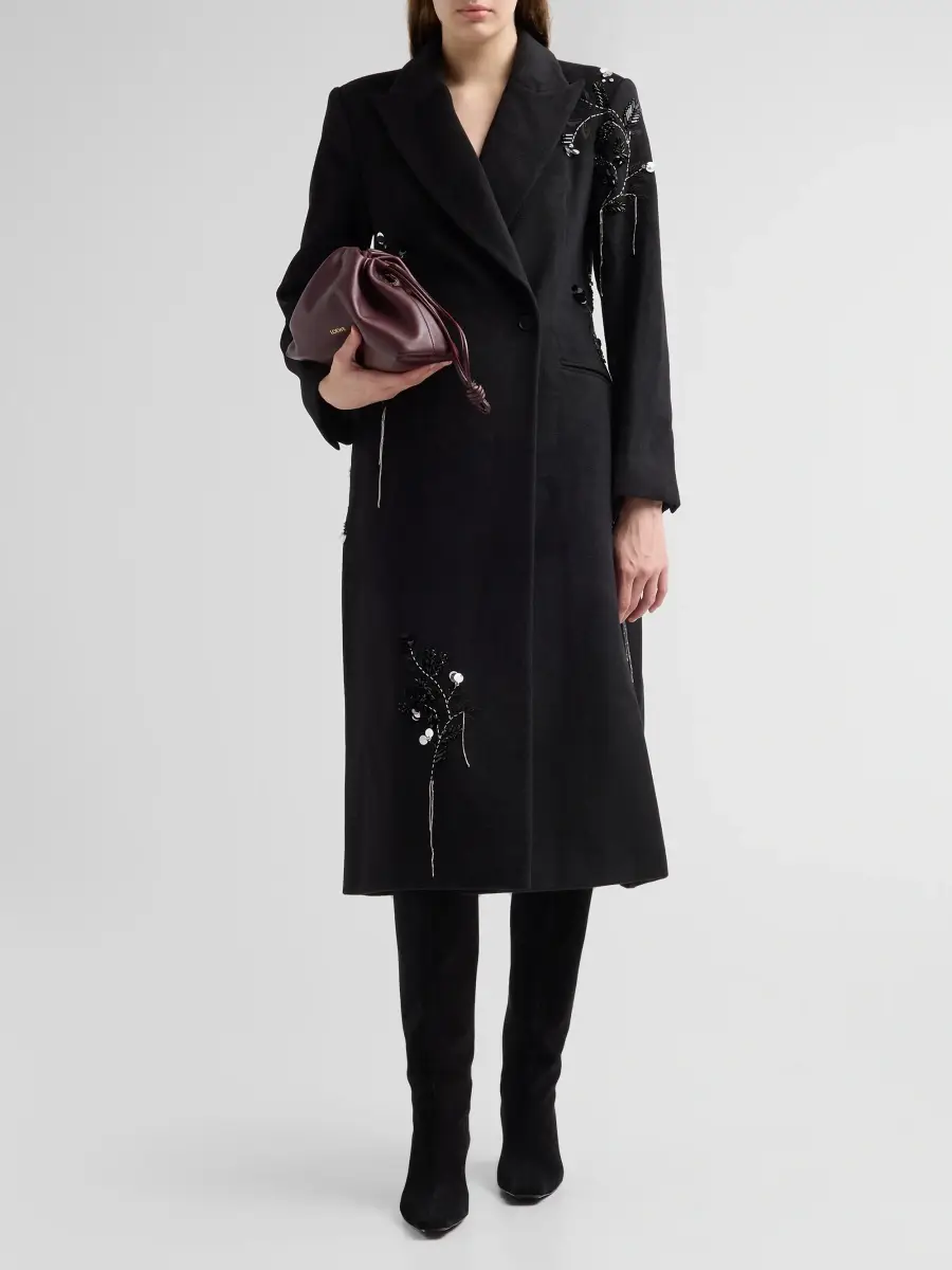 Simkhai Women's Gianni Embroidered Wool-Blend Coat | Thumbnail 2 Simkhai Women's Gianni Embroidered Wool-Blend Coat | Thumbnail 2