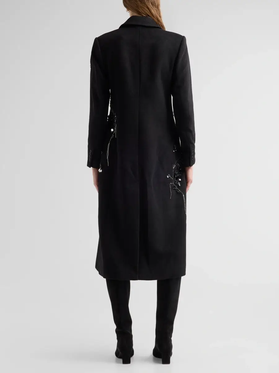 Simkhai Women's Gianni Embroidered Wool-Blend Coat | Thumbnail 3 Simkhai Women's Gianni Embroidered Wool-Blend Coat | Thumbnail 3
