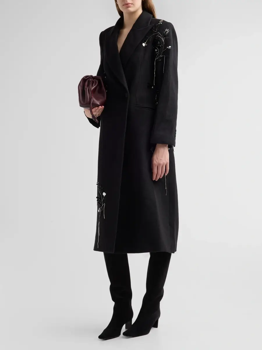 Simkhai Women's Gianni Embroidered Wool-Blend Coat | Thumbnail 4 Simkhai Women's Gianni Embroidered Wool-Blend Coat | Thumbnail 4