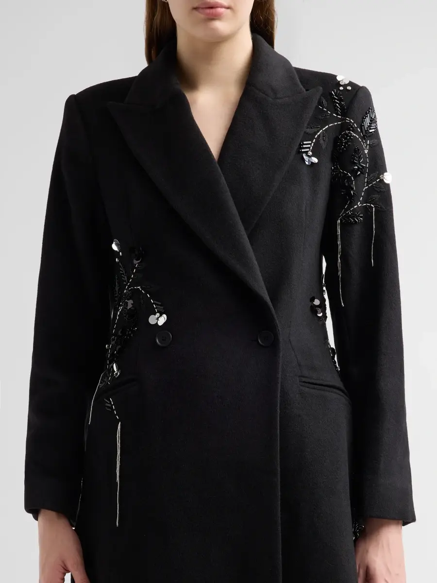 Simkhai Women's Gianni Embroidered Wool-Blend Coat | Thumbnail 5 Simkhai Women's Gianni Embroidered Wool-Blend Coat | Thumbnail 5