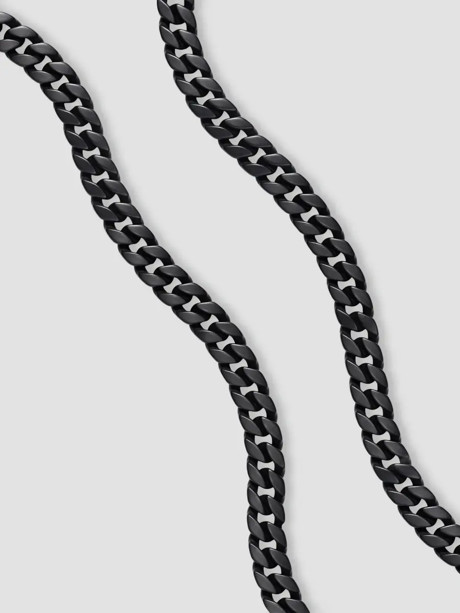 David Yurman Men's Curb Chain Necklace in Titanium, 8MM - Black | Thumbnail 4