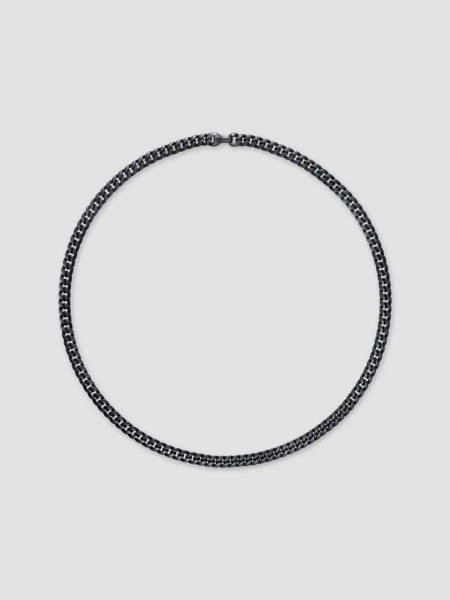 David Yurman Men's Curb Chain Necklace in Titanium, 8MM - Black | Thumbnail 5