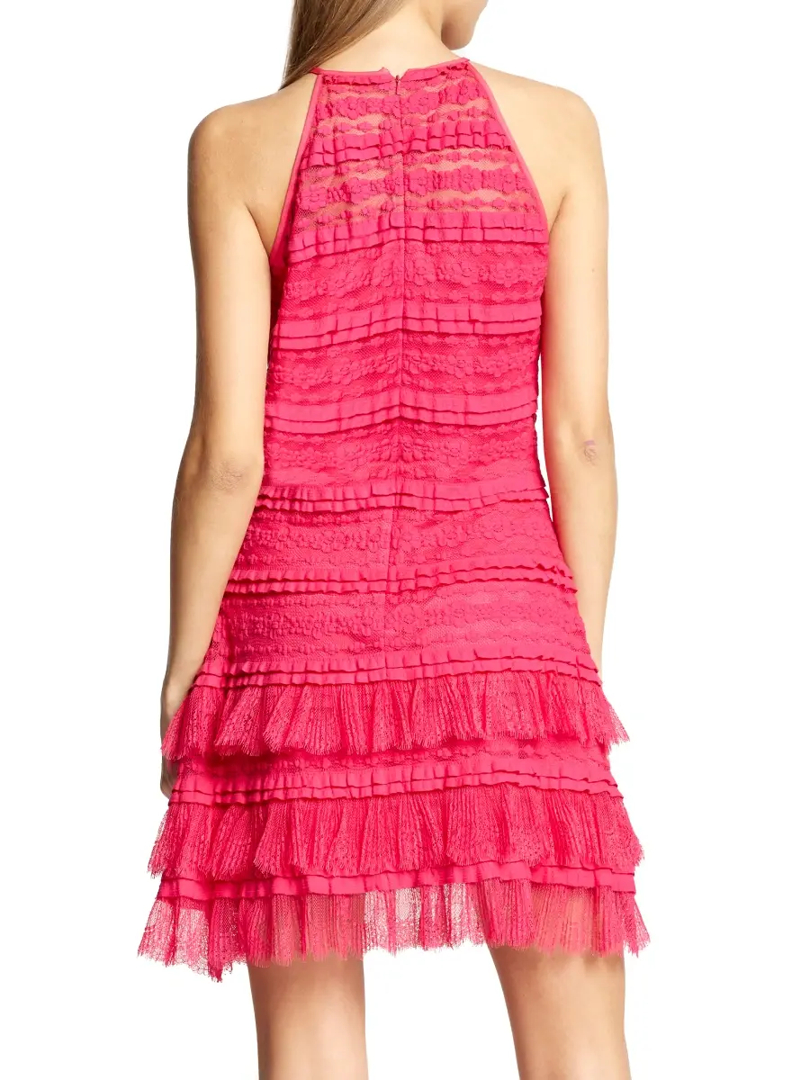 Tadashi Shoji Women's Sleeveless Puckered Lace Minidress | Thumbnail 4 Tadashi Shoji Women's Sleeveless Puckered Lace Minidress | Thumbnail 4