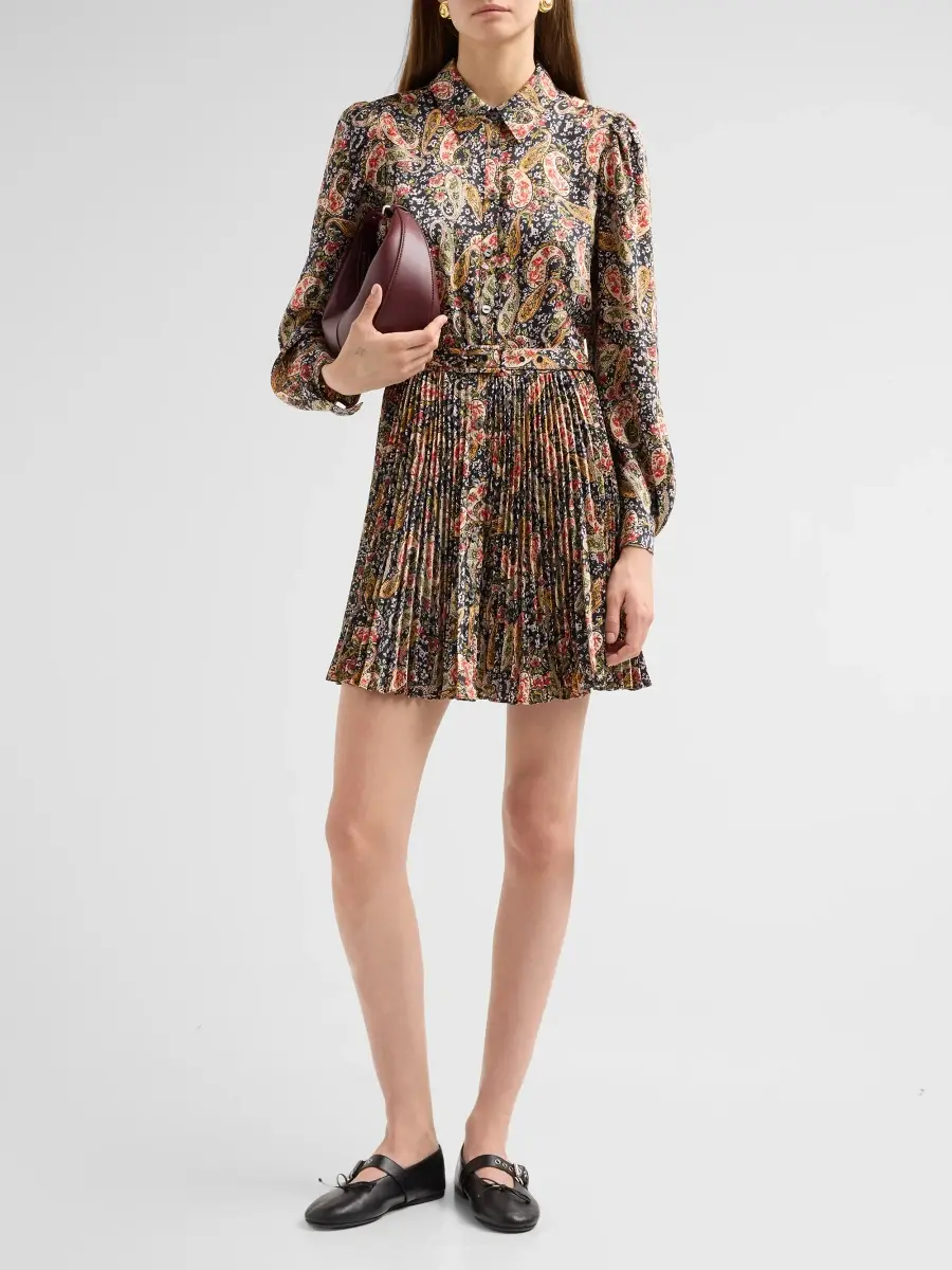 Cinq à Sept Women's Rose Paisley Reynolds Printed Tie-Waist Mini Dress | Thumbnail 2 Cinq à Sept Women's Rose Paisley Reynolds Printed Tie-Waist Mini Dress | Thumbnail 2