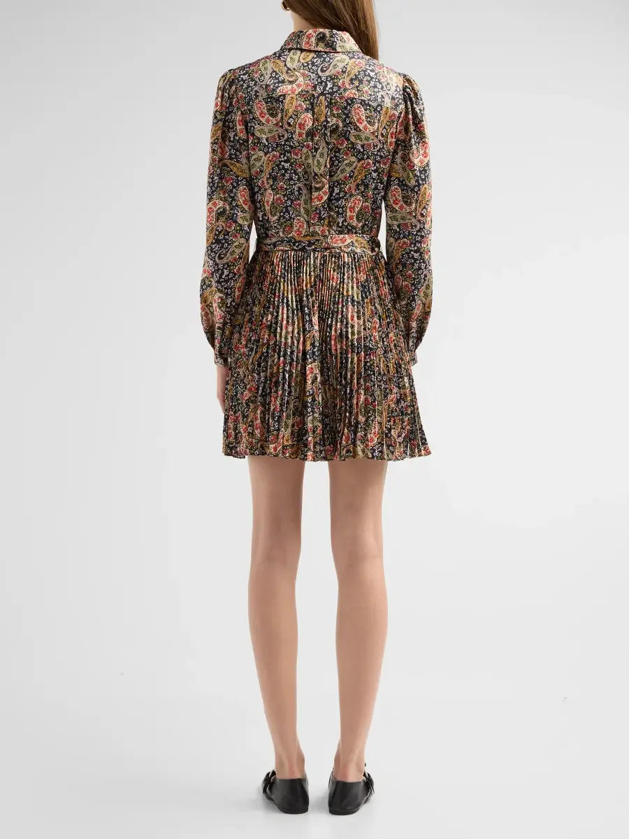 Cinq à Sept Women's Rose Paisley Reynolds Printed Tie-Waist Mini Dress | Thumbnail 3 Cinq à Sept Women's Rose Paisley Reynolds Printed Tie-Waist Mini Dress | Thumbnail 3